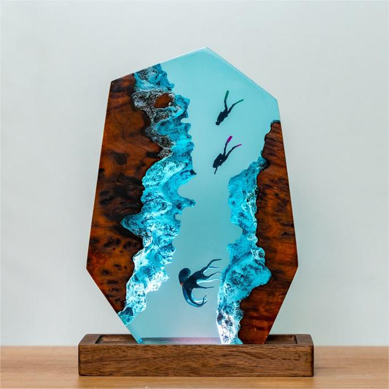 3D Octopus Epoxy Resin Night Light
