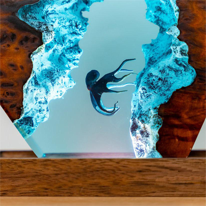 3D Octopus Epoxy Resin Night Light